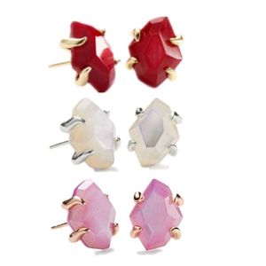 Designer Kendras Scotts Schmuckohrohrringe Modezubehör Ke S * Diamond Border White Beige Pink Ohrringe und Ohrringe für Frauen