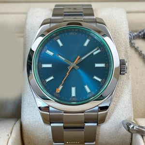 MILGAUS Watch Mens Watch Explorer Designer Automatisk 40mm rostfritt stål 904L Silver Watch Strap Sapphire Mirror Folding Buckle Luminous 100m Antimagnetic