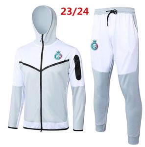 23 24 Al Nassr FC piłka nożna z kapturem z kapturem Ronaldo FC Training Suit Cr7 Gonzalo Martinez Ghislain Vincent Aboubakar Men Hooded Training Suit 2023 2024 Kurtka piłkarska