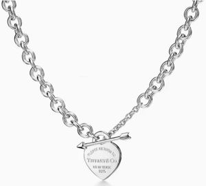 Collana a ciondolo unisex heart and freccia - catena di clavicola in argento sterling perfetto per le coppie ideali regalo per le vacanze