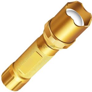 Camping Lantern High Quality Ultra Bright Portable Golden LED Flashlight Zoomable Mini USB Rechargeable Power Bank Torch for HuntingCamping YQ240124