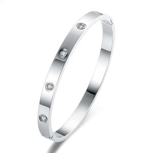 Pulseira amor amizade feminina, adolescente, meninas, joias clássicas de aço inoxidável com cristal de zircônia cúbica para mulheres