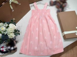 New kids Camisole dress designer girl skirt Size 100-160 White Knight Pattern Print baby clothes lovely pink child frock Jan20