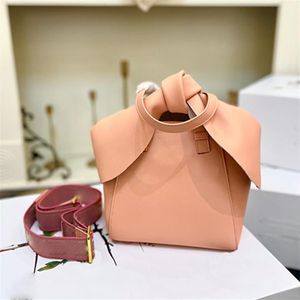 designer Ladies' shopping bucket bag Rabbit leather tote bags letter strap shoulder handbag cute pink black brown bags310y