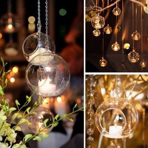 Hanging Glass Tealight Holder Globe Plant Terrariums Glass Orbs Air Plants Tea Light Candle Holders Home Decor Indoor Outdoor Garden DIY Gifts