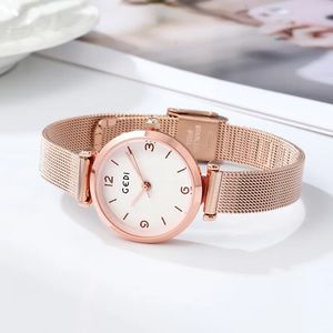 ZDR Womens luxury simple large dial steel band fashion diamond-inlaid waterproof quartz 26mm watches