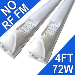 4ft LED-butiksljus, 4 fot 4 '4-rader Integrerat LED-rörljus, 72W 72000lm Milky Cover Länkbar ytmonteringslampa, ersätt T8 T10 T12 Fluorescent Light Usastock