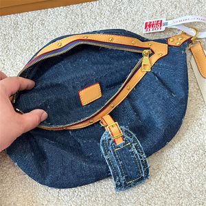 Marsupio da uomo Portafoglio Borse da petto firmate Marsupio classico da lettera Borsa a tracolla da donna Borsa a tracolla in materiale di pelle denim Cerniera Fanny