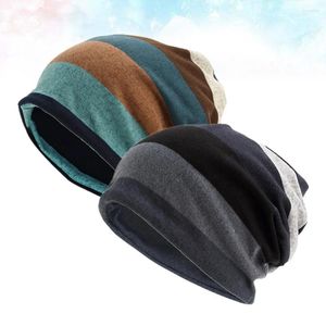 Berets 2pcs guza czapki oversize dzianinowa czapka dzianina ciepłe czapki długie workowate kapelusz ca na zimę