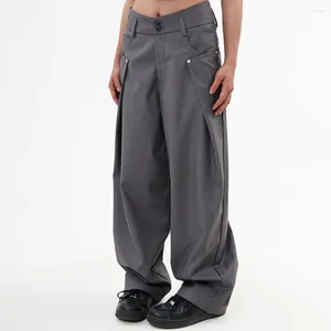 Pantaloni da uomo Uomo Y2k Casual 2024 Tendenza moda senza genere Americano Retro Tinta unita Sciolto Piano-lunghezza Gamba larga Unisex