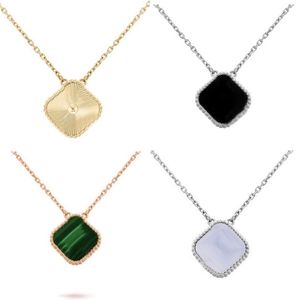 Ожерелья с белыми черными бриллиантами, дизайнерские ожерелья, классические 4/четырехлистные ожерелья с клевером, подвески из перламутра, повседневные простые одиночные цветочные zb114