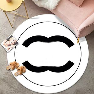 Designer sala de estar circular tapete logotipo clássico impresso tapete quarto sala café tapetes decoração para casa