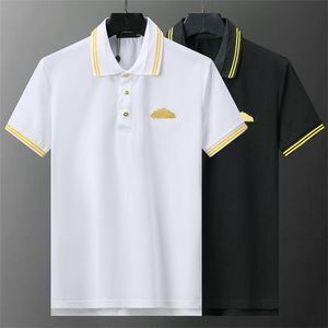 2024 männer T-shirt Neue Reine Baumwolle Anti falten Atmungsaktive Flip Kragen T-shirt Business Mode Freizeit Stickerei High-end-POLO top