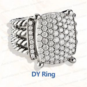 DY Anello a fascia con diamante per donna Anello in argento 925 di design di lusso Gioielli di alta qualità Festa di fidanzamento Coppia regalo Anello personalizzato da uomo Spedizione gratuita