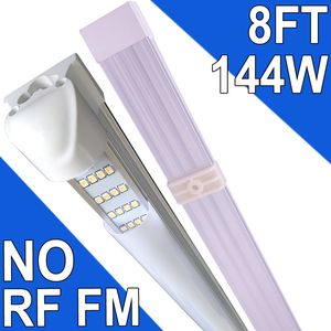 8-stopowy sklep LED Light Garaż 144 W 6500K 144000LM Białe światło, T8 8ft LED Tube Lights Warehouse Workshop Piwnica, połączenie LED Shop Lights Drop Ship No-RF RM Usastock