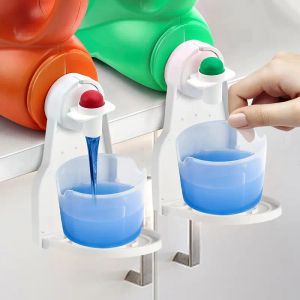Laundry Detergent Holder Detergent Cup Holder Tidy Soap Tray Dispenser Organizer Drip Fit Catcher for Fabric Softener Liquid Spigot Container