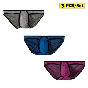Underpants 3PCS/Set Sexy Mens Underwear Cotton Breathable Bikini Briefs Man Jockstraps Shorts For Men Male Panties AD7206