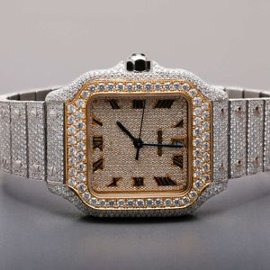 Teste de aprovação personalizado de fábrica VVS Moissanite Unissex Hip Hop Full Iced Out Diamond Watch