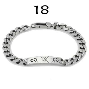 925 prata esterlina 16-21cm designer pulseira hip hop moda crânio carta punk pulseiras de luxo estilo homens e mulheres temperamento neutro jóias