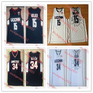 Mens # 15 Kemba Walker 2023 Campione nazionale maschile Uconn Maglia da basket cucita # 34 Ray Allen Uconn Huskies Maglie S-3XL