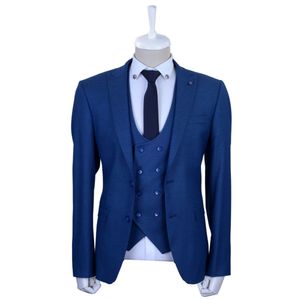 カスタムメイドの男性にスーツ2つのボタンGroom Tuxedos Peak Lapel Groomsmen Wedding/Prom/Dinner Man BlazerジャケットパンツベストW8724212126