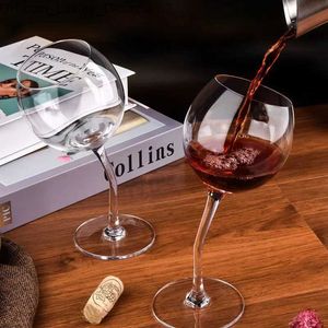 Vinglas 2 st 300 ml Crystal Goblet Folded Feet Red Wine Glass Cup Burgogne Bordeaux Champagne Glasses Wedding Party Birthday Par Gifts Q240124