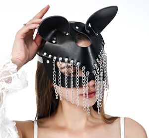 UYEE Sexy Cosplay Bunny Maschera in pelle Maschere di Halloween Orecchio di gatto Donna Ragazza Pelle nera Masquerade Festa di carnevale Maschera cosplay6077963