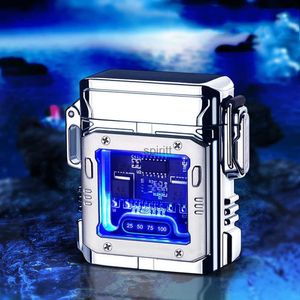 Lighters 2023 New Smart Electronic Pulse Lighter Transparent Waterproof Digital Display Large Capacity USB Rechargeable Lighter Cool YQ240124