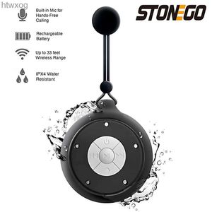 ポータブルスピーカーStonego 1PCポータブルワイヤレスBluetoothスピーカーミニ屋外スピーカー吸引カップバスルーム防水ブルートゥースサウンドYQ240124