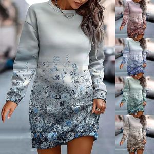 Casual Dresses Women's Spring and Autumn Fashion Long Sleeved Summer Outfits For Women Loose Fit Tee Shirt Dress Knee Length