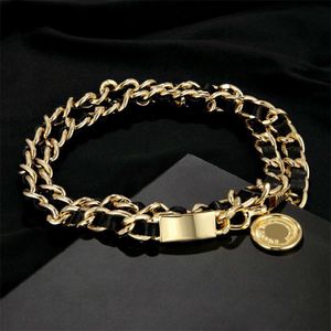 Cintos ABC Mulheres de Alta Qualidade Correntes de Metal Designers de Moda Cinto Link Cintura Corrente Feminina Liga Dourada Acessórios de Vestido Cinto Cintos 10A