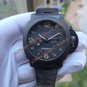 Relógios masculinos de fábrica de alta qualidade 44mm PAM01438 01438 Data de movimento automático dividindo pulseira de aço inoxidável preta completa relógios de pulso masculinos