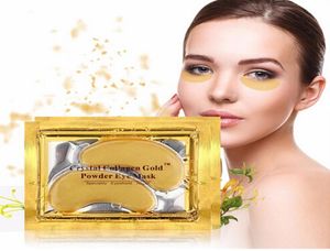 Guldfuktgivande ögonmaskfläckar Primer Crystal Collagen Eyes Hydrating Face Masks Antiaging Wrinkle Skin Care Pads8320553