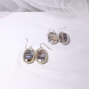 Kostenloser Versand Kendrascotts Designer Kendras Scotts Schmuckohrohrringe Elle Oval Abalone Shell Geometrische Ohrringe in Gold Silber Schwarz und Nickel vier Farben