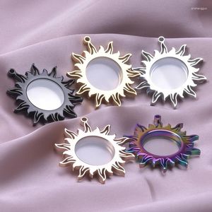 Charms 1pc Stainless Steel Sun Relicario Po Locket Pendant Floating Glass Lockets Reliquary For Jewelry Making Gift