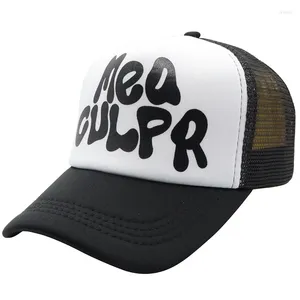 Top Caps Mea Culpa Mektubu Örgü Kapa Ayarlanabilir Trend Hip Hop Hat Beyzbol Nefes Alabilir Tasarımcı Kamyoncular Şapkalar Kadın Patchwork Snapback