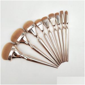 Makeup Tools Saiantth British Generations Ic London Hd High Definition Brushes Set 9Pcs Foundation Concealer Brush 221024 Drop Deliver Otnus