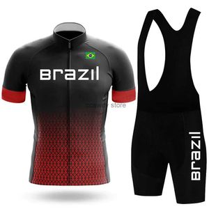 Tute da uomo 2023 Brasile Cycling Jersey Set da uomo estivo Breathab MTB Bike Short Seve Abbigliamento da ciclismo Maillot Ropa Ciclismo Uniforme SuitH24123