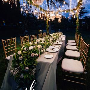 Wholesale Wedding Hotel Commercial Event Gold Plastic Resin Chiavari Wed Chairs for Sale gold wedding chair for hotel party decoration 353