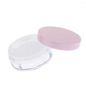 Makeup borstar plast rosa rodnad ögonskugga container fodral med sifter 10g