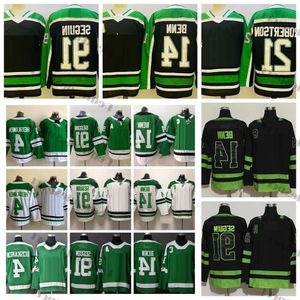 2023 Reverse Retro 14 Jamie Benn Hóquei Jerseys 91 Tyler Seguin 4 Miro Heiskanen Winter Classic Stitched Jersey Verde 21 Jason Robertson Hig