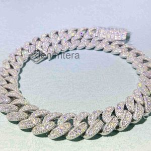 18 mm Wysokiej jakości luksusowy luksusowy naszyjnik w dół mrożony moissanite srebrny Miami Cuban Link łańcuch men xrle