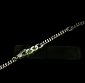 22SS Jewelry 925 Silver G Letter Green Emamel Pendant Necklace Men039s and Women039S Fashion Armband Holiday Gift8406204