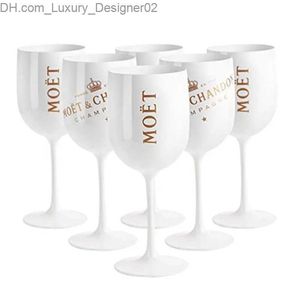 Wine Glasses 500ml Moet Champagne Flutes Glasses Plastic Wine Glasses Dishwasher-safe White Acrylic Champagne Glass Transparent Wine Glass Q240124