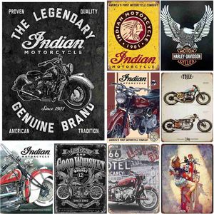 Metal Painting Vintage Gold Star Motorcycle Indian Metal Tin Signs Poster Plate Wall Decor for Home Bars Garage Cafe Clubs Retro Posters Plaque