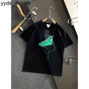 Botteg Venetas Designer Camisa Fshion Camisetas Estação Europeia Patins Reunindo Indústria Pesada Algodão Manga Curta T-shirt Marca de Moda Solta Alto Nível 3TTR