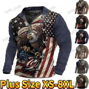 Men's Casual Shirts Men's Retro High Street Zipper Shirt Fashion Long-sleeved Shirt Sweatshirt Casual Half-zip Men's Clothing XS-8XL T240124