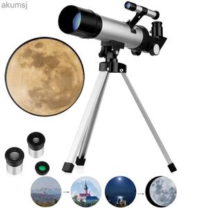 Teleskoper Kids Astronomical Telescope Professional Reflect Spyglass Education Science Nybörjare Monokulära med stativcampingresor YQ240124