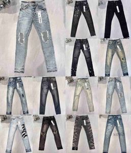 Дизайнерские мужские джинсы Брюки Джинсы Мужские тенденции Проблемные черные рваные байкерские брюки Slim Fit Мотоциклетные мужские сложенные мужские мешковатые дырки 4RA9 3KU2