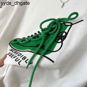 Botteg Venetas Fshion t Designer Shirt Shirts High 22ss New Green Lace Up Shoes Short Sleeve T-shirt Loose Design Sense Small Crowd 4N5T IEPX